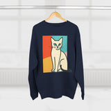 Modern Art Cat Unisex Crewneck Sweatshirt, Cat Lover Gift, Cozy Sweater for Pet Owners, Cute Animal Apparel, Perfect for Birthdays, Holidays