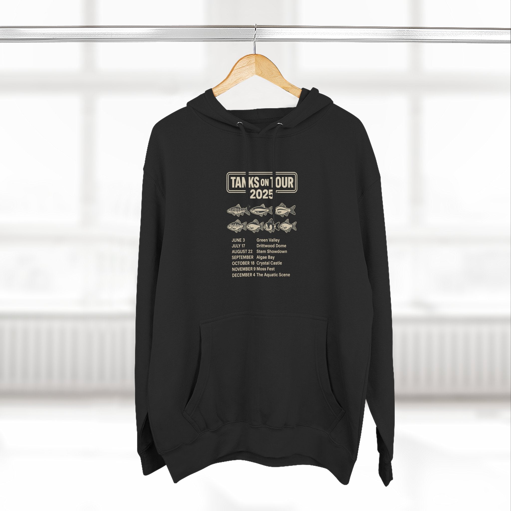 Tanks on Tour Fleece Hoodie - Unleash Happiness, Pet Parent Gift, Cozy Sweatshirt, Fish Lover Wardrobe, Comfortable Hooded Sweatshirt