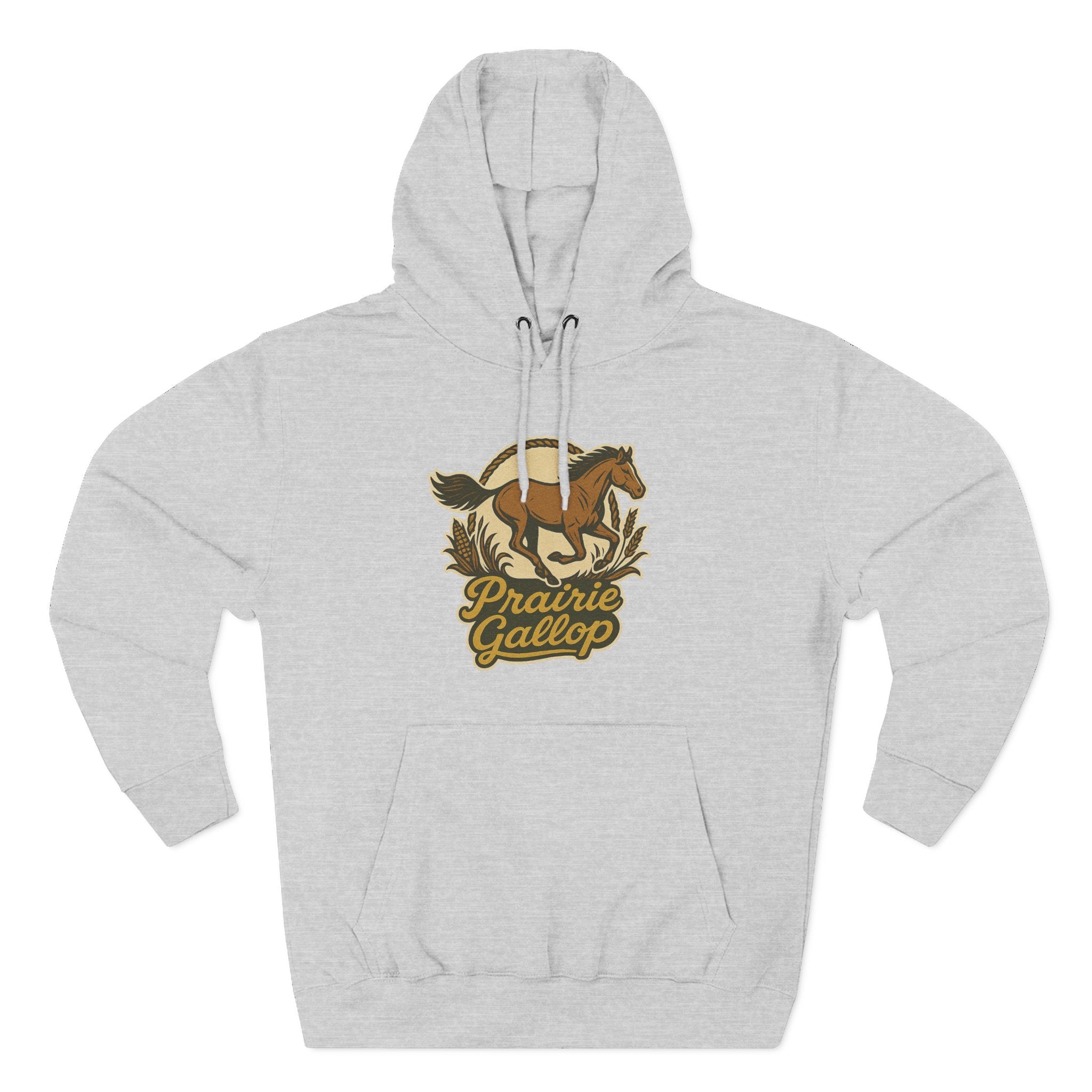 Cozy Horse Fleece Hoodie with Back Print - Cozy Fall Apparel for Outdoor Adventures, Nature Lover Gift, Warm Fall Layer, Perfect for Seasonal Celebrations