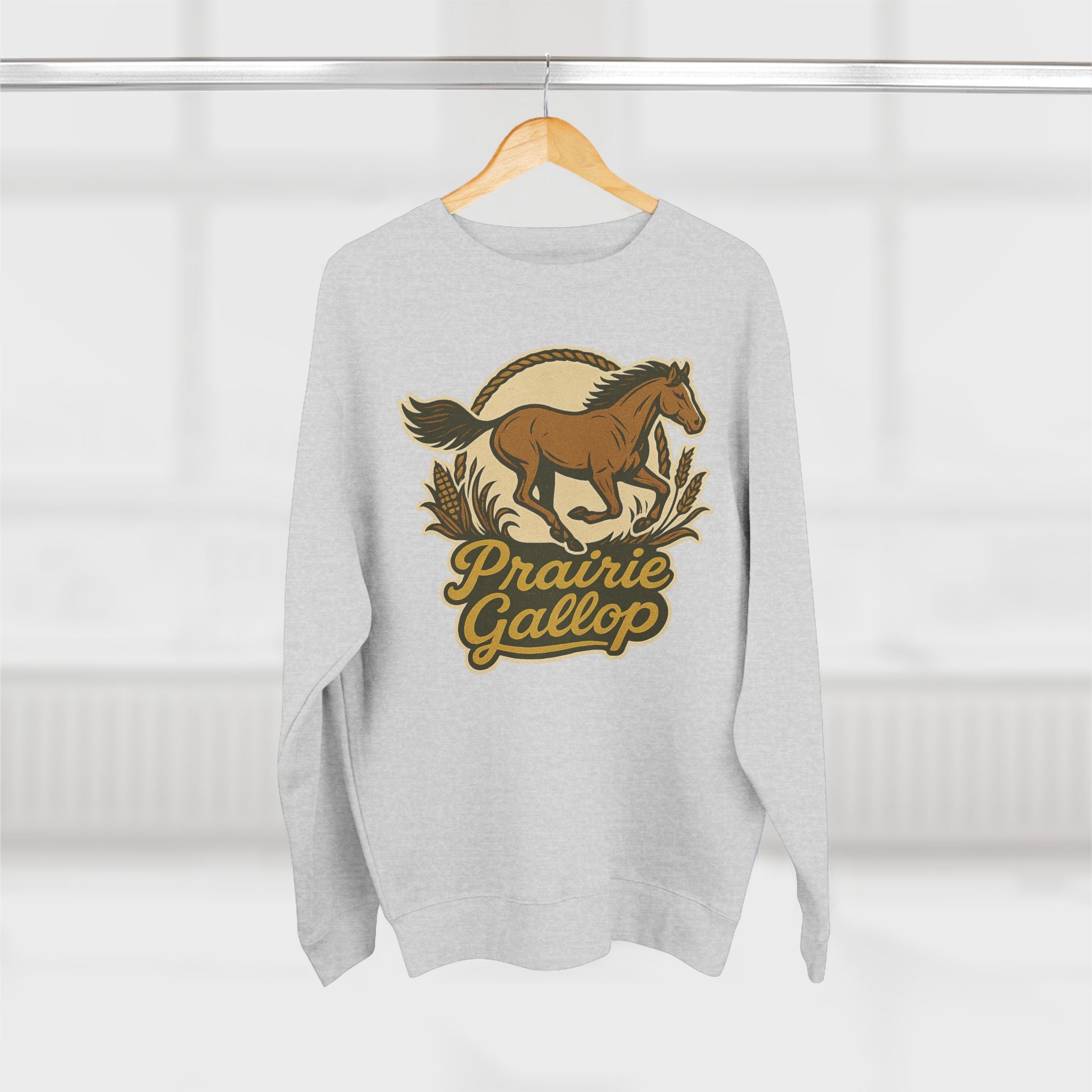 Prairie Gallop Horse Sweatshirt - Unisex Cozy  Crewneck, Fall Fashion, Halloween Gift, Nature Lover Apparel, Casual Style