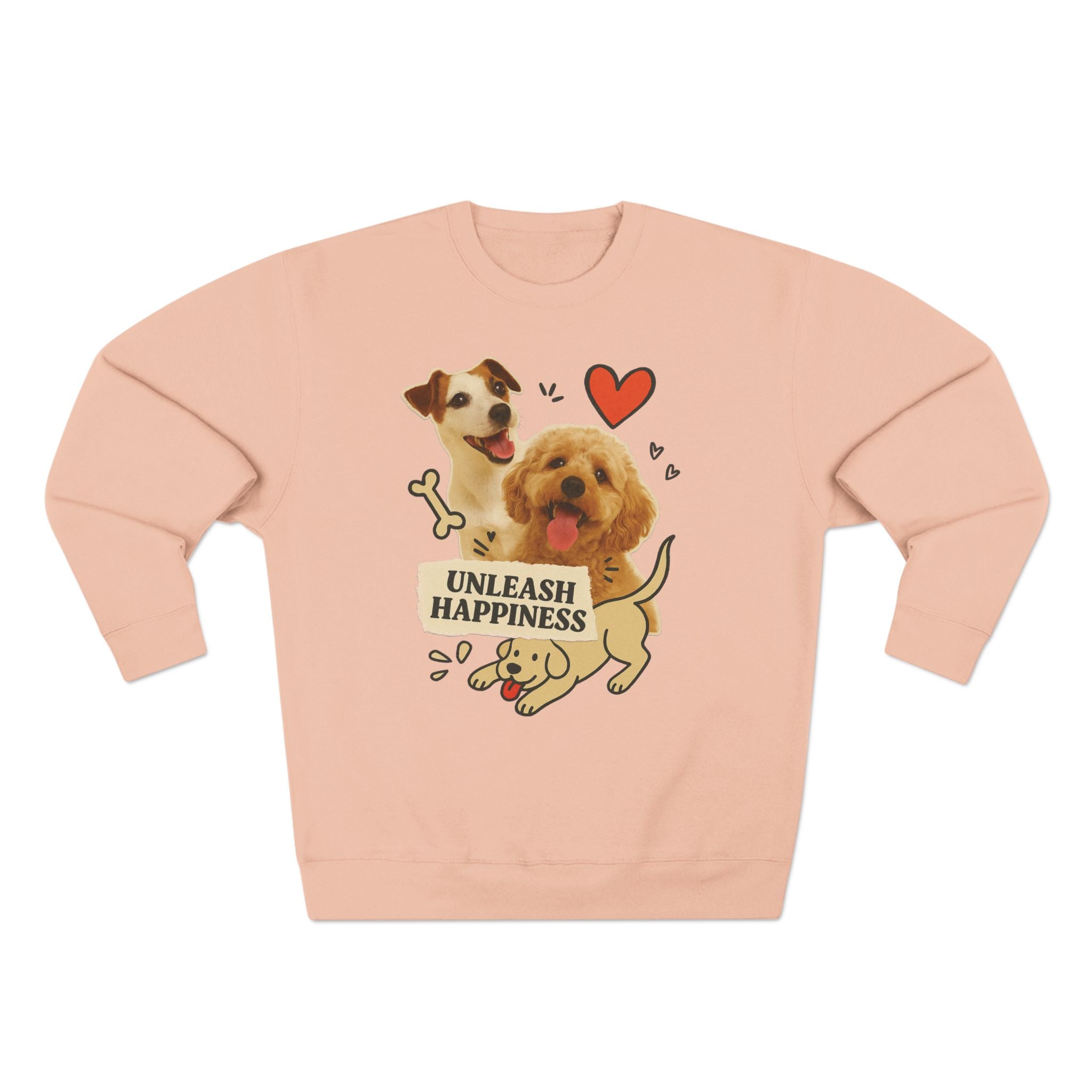 Unleash Happiness Dog Sweatshirt, Funny Pet Lover Gift, Cute Unisex Crewneck, Animal Lover Apparel, Cozy Gift for Dog Owners