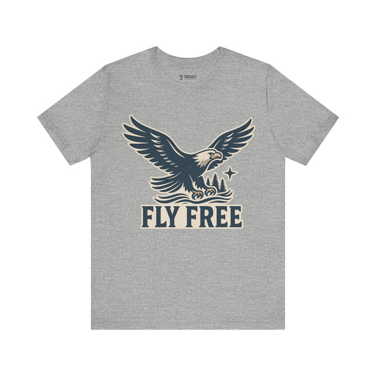 Fly Free Legend Unisex Tee – Vintage Graphic Eagle T-Shirt for Outdoorsy Souls, Perfect Gift for Adventurers, Casual Wear, or Travel
