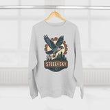 Steel And Sky Unisex Crewneck Sweatshirt - Cozy Fall Wear, Nature Lover Gift, Perfect for Halloween, Casual Comfy Style