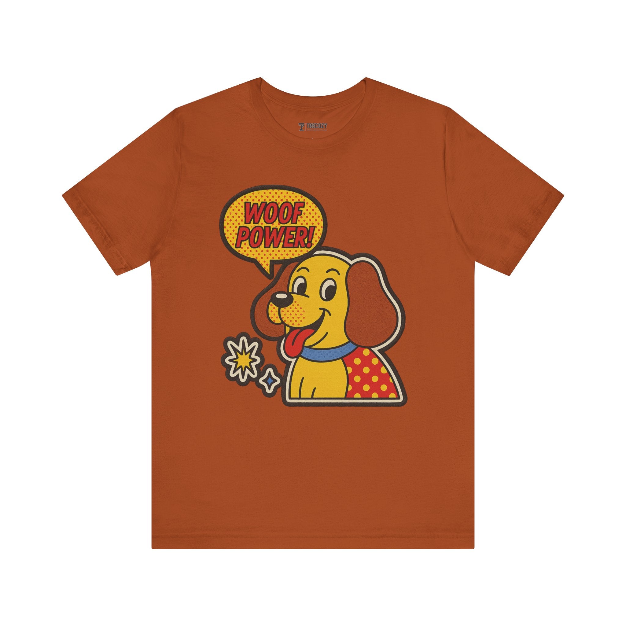 Woof Power Unisex Tee, Dog Lover Shirt, Fun Graphic Tee, Pet Owner Gift, Cartoon Dog T-Shirt, Animal Lover Apparel