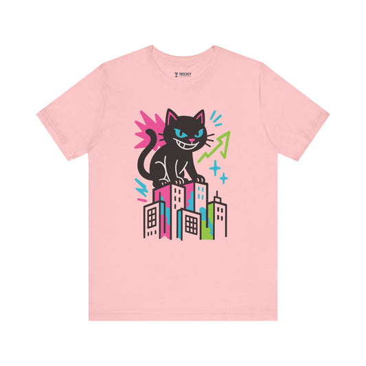 Catzilla Bold Cat Urban Tee - Graphic Rainbow Cat Shirt, Unisex Streetwear, Fun Graphic Tee, Cat Lover Gift, Vintage Style Clothing