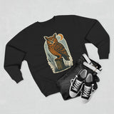 Vintage Owl Unisex Crewneck Sweatshirt - Cozy Fall Wear, Nature Lover Gift, Perfect for Halloween, Casual Comfy Style