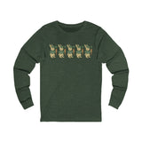 Unisex Jersey Long Sleeve Tee with Playful Rabbit Design, Cute Gift for Nature Lovers, Perfect for Spring Outings, Eco-Friendly Fashion