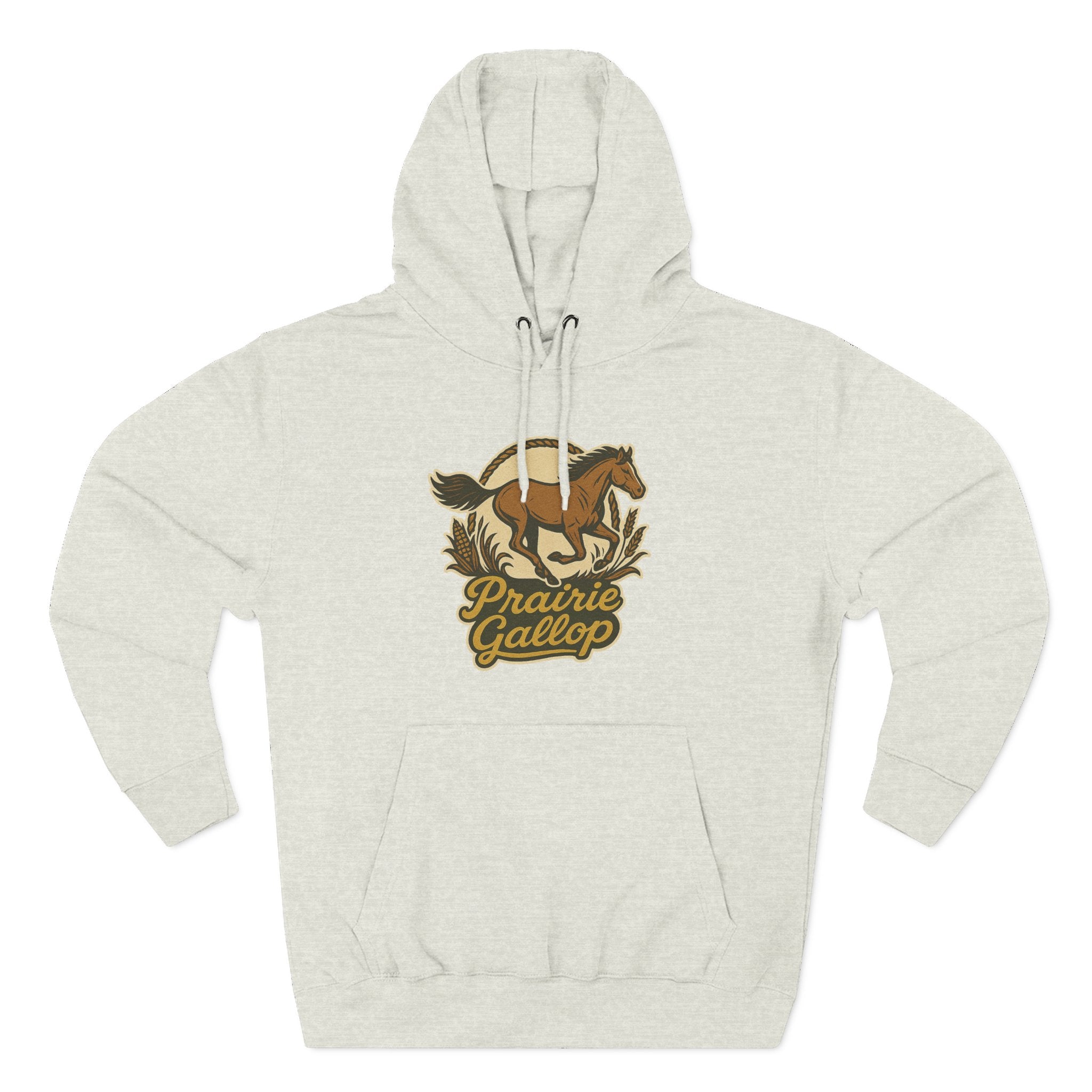 Cozy Horse Fleece Hoodie with Back Print - Cozy Fall Apparel for Outdoor Adventures, Nature Lover Gift, Warm Fall Layer, Perfect for Seasonal Celebrations