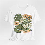 Cat with Plants Tee, Unisex Graphic Shirt, Pawsome Travel Shirt, Pet Lover Gift, Outdoor Adventure Apparel