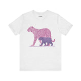 Leopard & Bear Duo – Artistic Wildlife T-Shirt, Bold Pink & Purple Animal Graphic Tee, Nature-Inspired Graphic Tee