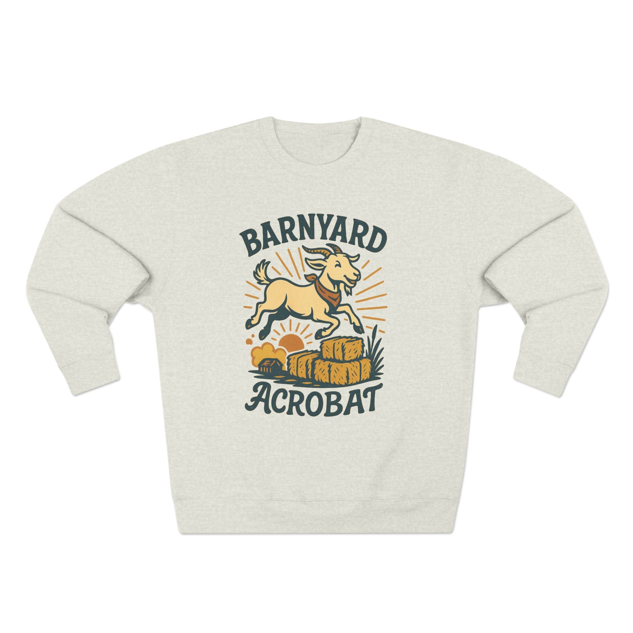 Barn Yard Acrobat GOAT Unisex Crewneck Sweatshirt | Cozy Fall Fashion, Gift for Nature Lovers, Perfect for Outdoors & Running, Seasonal Apparel