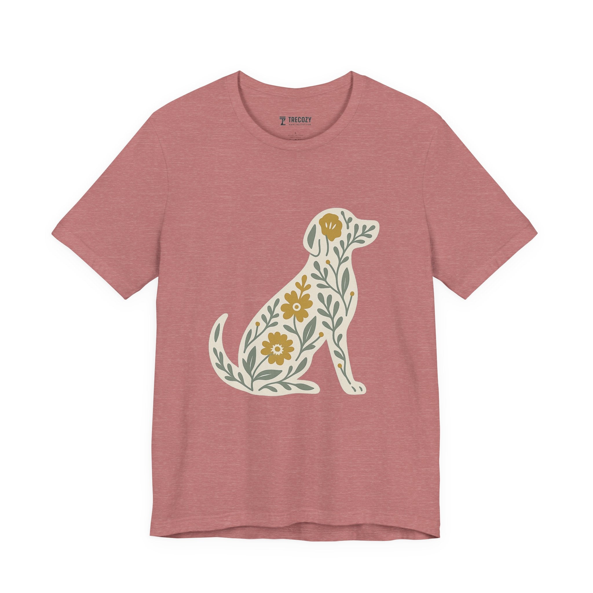 Floral Dog Lover Tee, Pet Shirt, Unisex Animal Tee, Gift for Dog Owners, Eco-Friendly Apparel