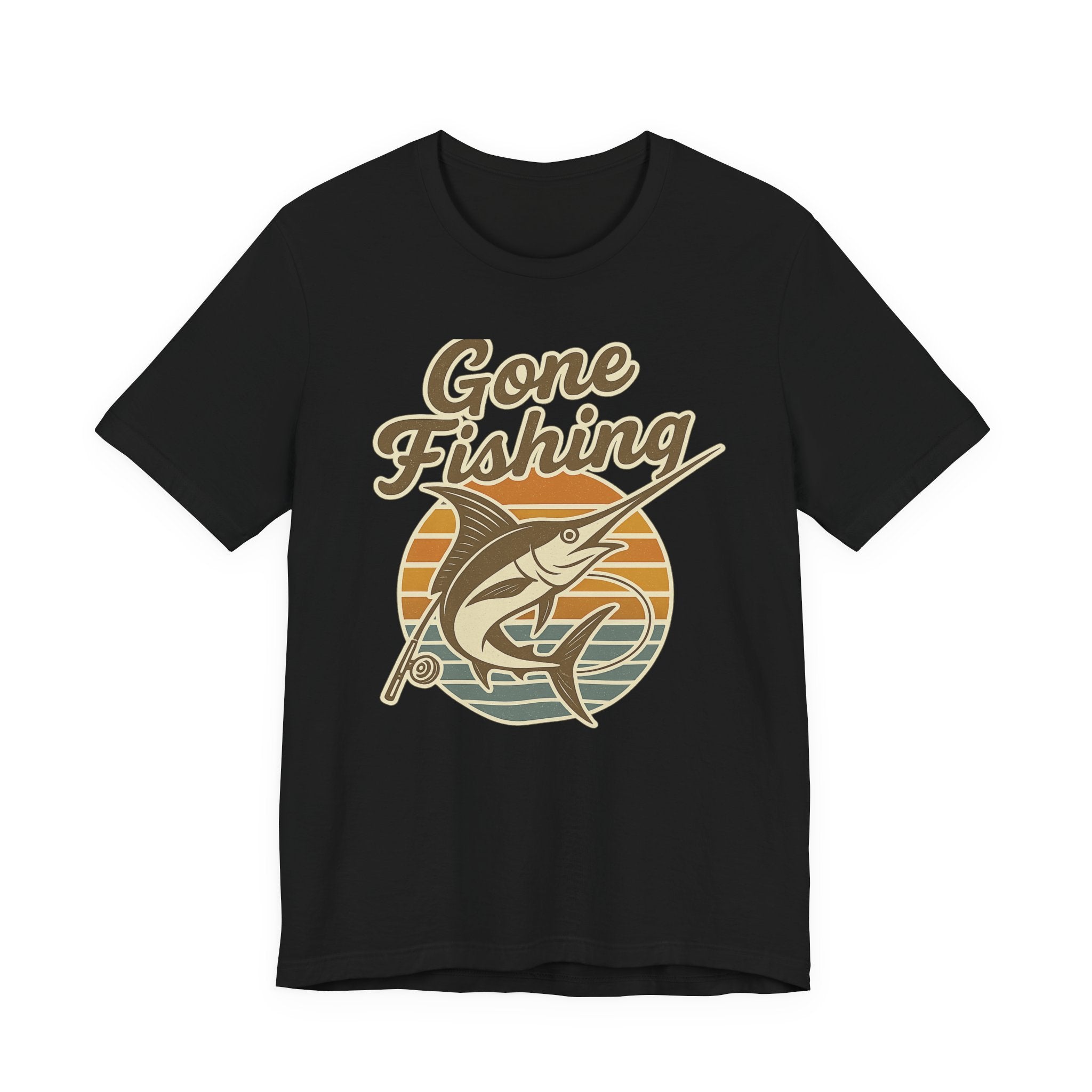 Fishing-Themed Unisex Jersey Tee - Gone Fishing T-Shirt, Outdoor Enthusiast Gift, Summer Apparel, Casual Wear, Fishing Trip Essentials