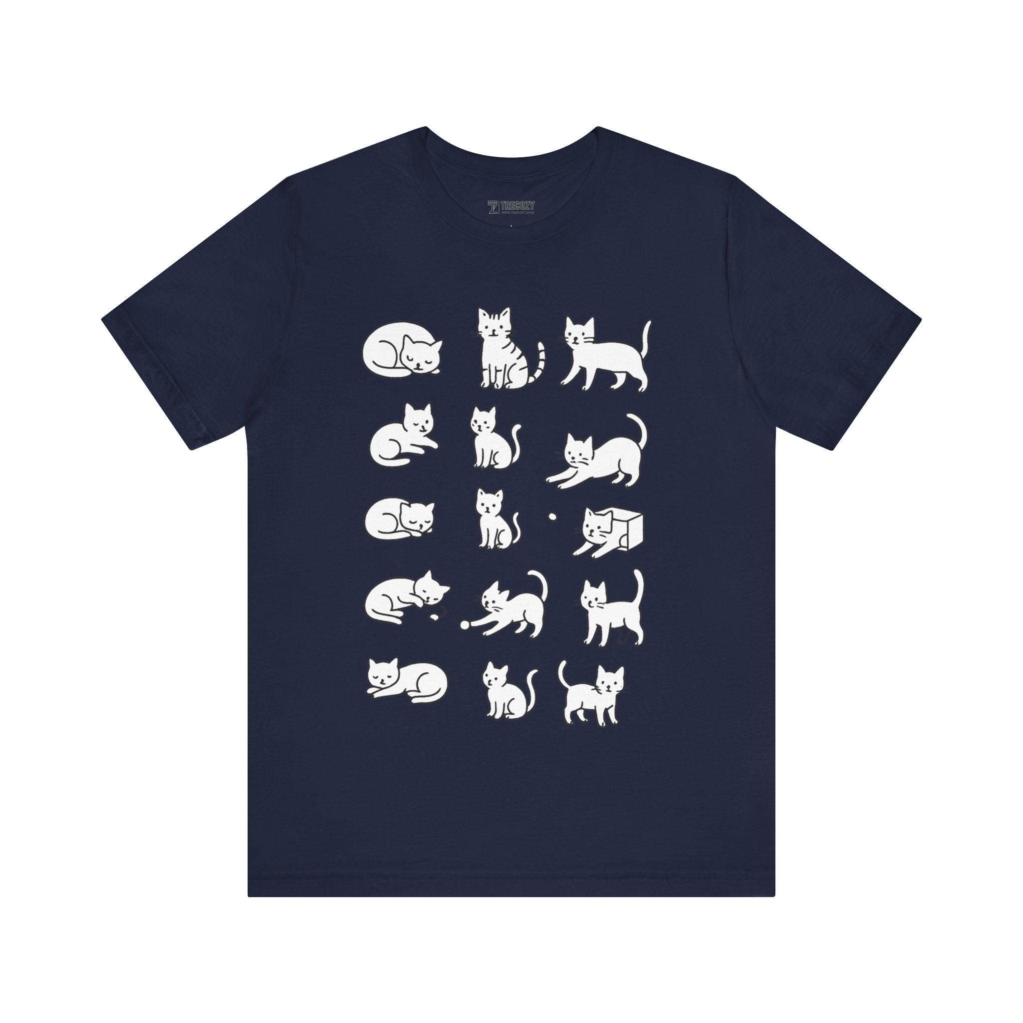 Multiple Cats Playing Tee, Cozy Cat Lover Shirt, Gift for Pet Owners, Cute Animal Top, Cat with Flowers