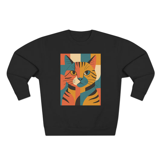 Colorful Cat Unisex Crewneck Sweatshirt, Cat Lover Gift, Cozy Sweater for Pet Owners, Cute Animal Apparel, Perfect for Birthdays, Holidays