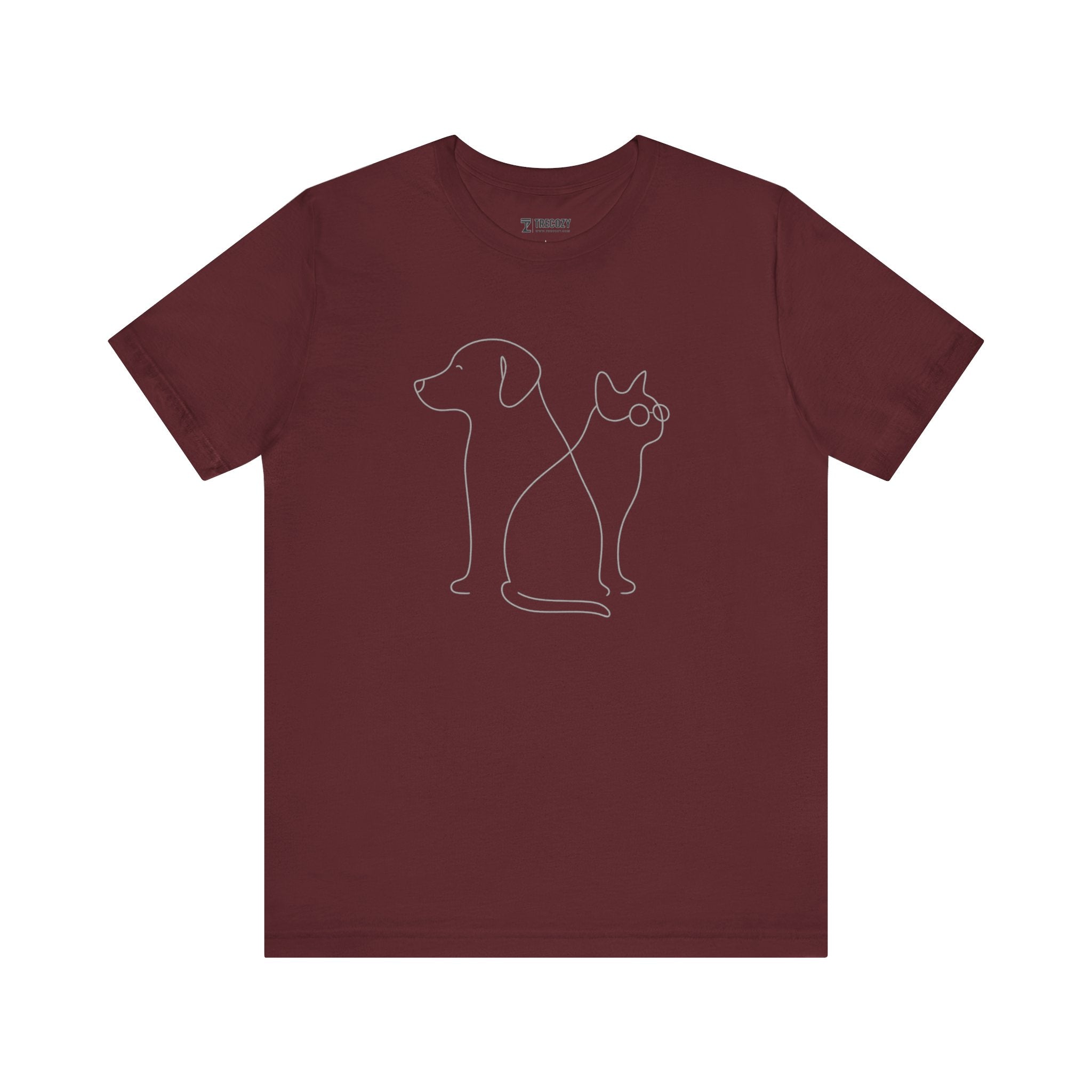 Cute Pet Outline Unisex Tee, Dog Lover Gift, Cat Mom Shirt, Animal Lover Apparel, Everyday Casual Wear, Animal Adoption Awareness