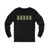 Unisex Jersey Long Sleeve Tee with Playful Rabbit Design, Cute Gift for Nature Lovers, Perfect for Spring Outings, Eco-Friendly Fashion