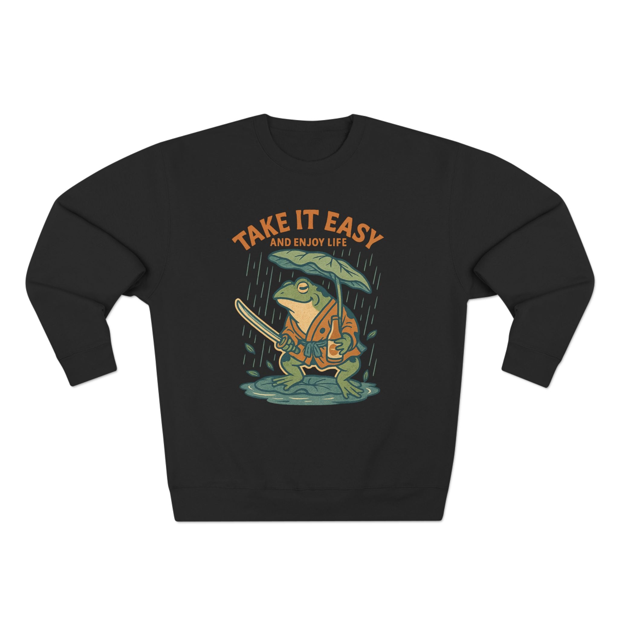 Ukiyo-e Anime Frog Sweatshirt - Unisex Cozy Crewneck, Fall Fashion, Halloween Gift, Nature Lover Apparel, Casual Style