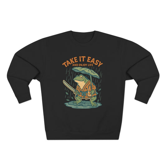 Ukiyo-e Anime Frog Sweatshirt - Unisex Cozy Crewneck, Fall Fashion, Halloween Gift, Nature Lover Apparel, Casual Style