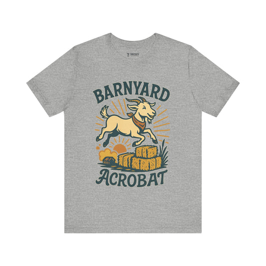 Barnyard Acrobat Unisex Tee – Vintage Graphic Goat T-Shirt for Outdoorsy Souls, Perfect Gift for Adventurers, Casual Wear, or Travel