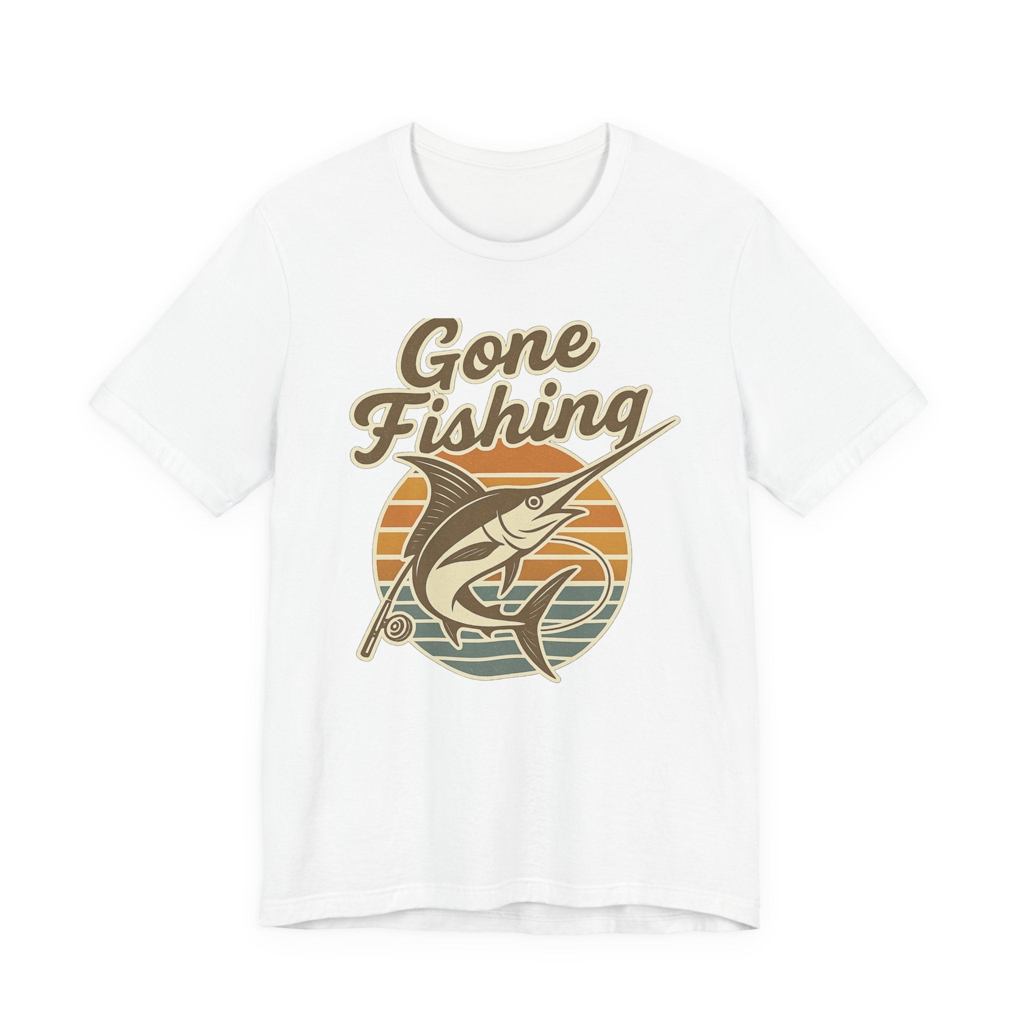 Fishing-Themed Unisex Jersey Tee - Gone Fishing T-Shirt, Outdoor Enthusiast Gift, Summer Apparel, Casual Wear, Fishing Trip Essentials