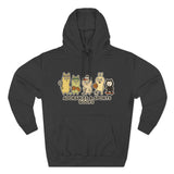 Adorable Characters Fleece Hoodie, Cozy Sweatshirt, Relaxed Apparel, Gift for Friends, Casual Wear, Chill Hoodie