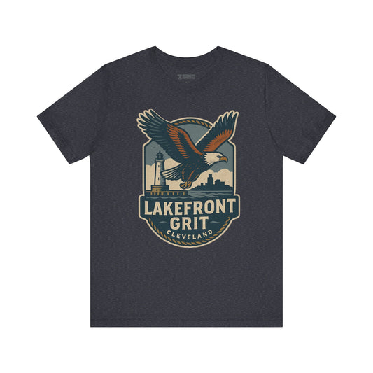 Lakefront Grit Unisex Tee – Vintage Eagle Graphic T-Shirt for Outdoorsy Souls, Perfect Gift for Adventurers, Casual Wear, or Travel