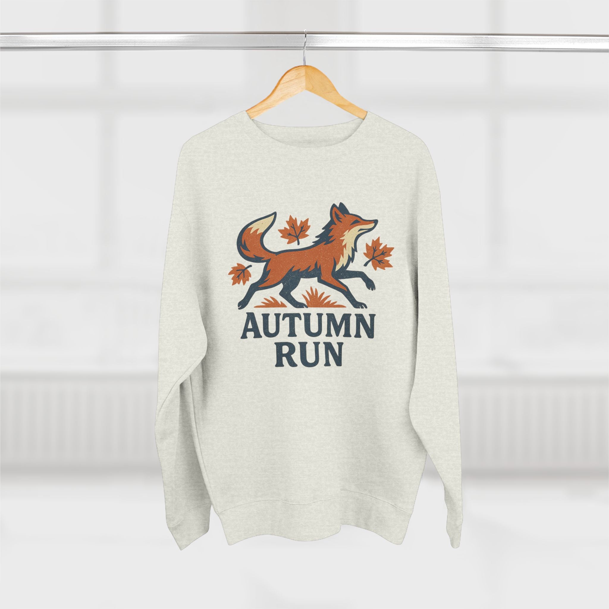 Autumn Run Fox Unisex Crewneck Sweatshirt | Cozy Fall Fashion, Gift for Nature Lovers, Perfect for Outdoors & Running, Seasonal Apparel