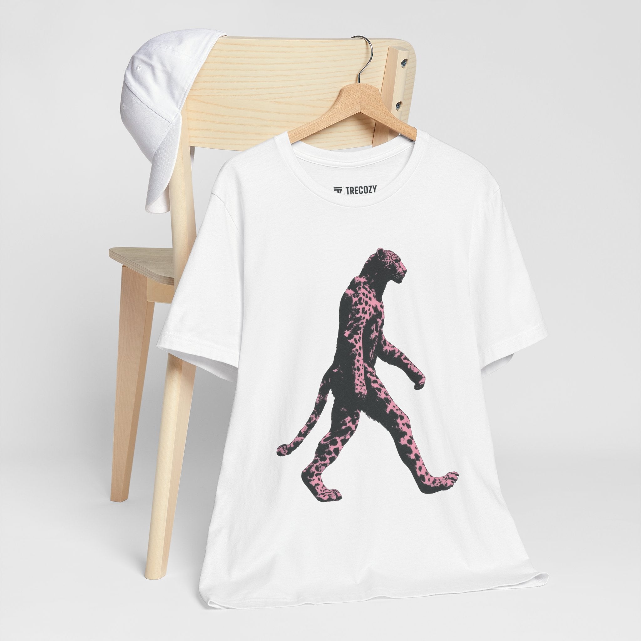 Pink Panthera Walk – Bold Leopard-Inspired T-Shirt, Fierce Urban Jungle Graphic Tee, Bold Animal Print Shirt
