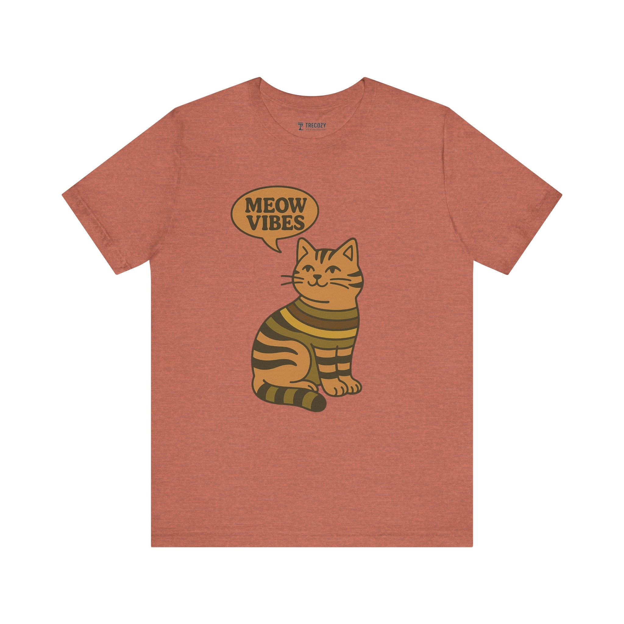 Meow Vibes Cat Tee, Cozy Cat Lover Shirt, Gift for Pet Owners, Trending Cute Animal Top, Nature Inspired Fashion