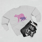 Pink Leopard Unisex Crewneck Sweatshirt, Animal Lover Gift, Eco-Friendly Apparel, Matching Sweatshirts