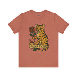 Purr Ever Cat Tee, Cozy Cat Lover Shirt, Gift for Pet Owners, Cute Animal Top, Cat with Flowers