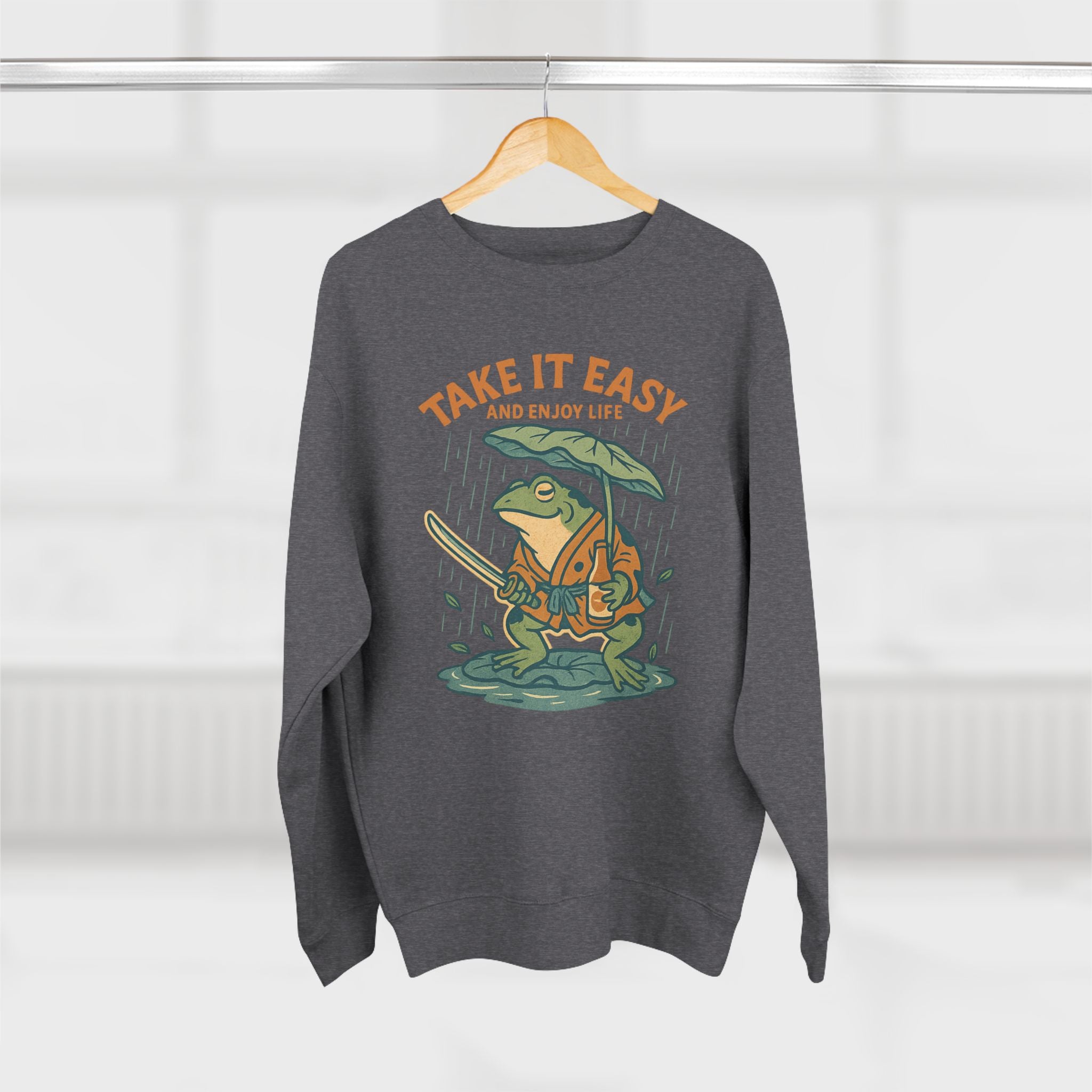 Ukiyo-e Anime Frog Sweatshirt - Unisex Cozy Crewneck, Fall Fashion, Halloween Gift, Nature Lover Apparel, Casual Style