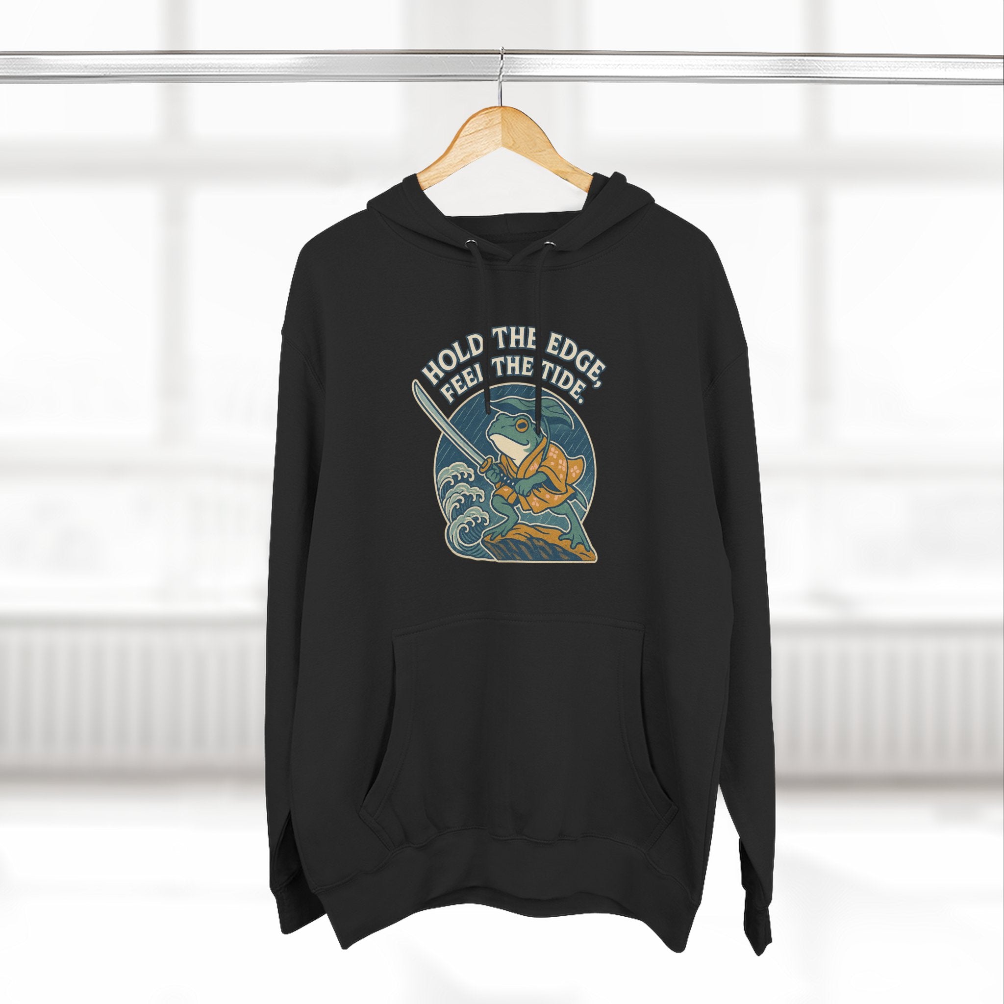 Adventure-Ready Fleece Hoodie | 'Hold the Line' Graphic | Perfect for Outdoor Enthusiasts, Gift for Dad, Casual Wear, Winter Inspired