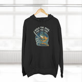 Adventure-Ready Fleece Hoodie | 'Hold the Line' Graphic | Perfect for Outdoor Enthusiasts, Gift for Dad, Casual Wear, Winter Inspired