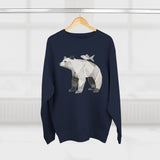 Geometric Bear Crewneck Sweatshirt, Cozy Sweatshirt, Nature Lover Gift, Animal Sweatshirt, Casual Wear, Unisex Fashion