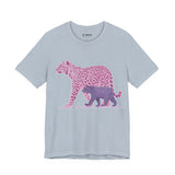 Leopard & Bear Duo – Artistic Wildlife T-Shirt, Bold Pink & Purple Animal Graphic Tee, Nature-Inspired Graphic Tee