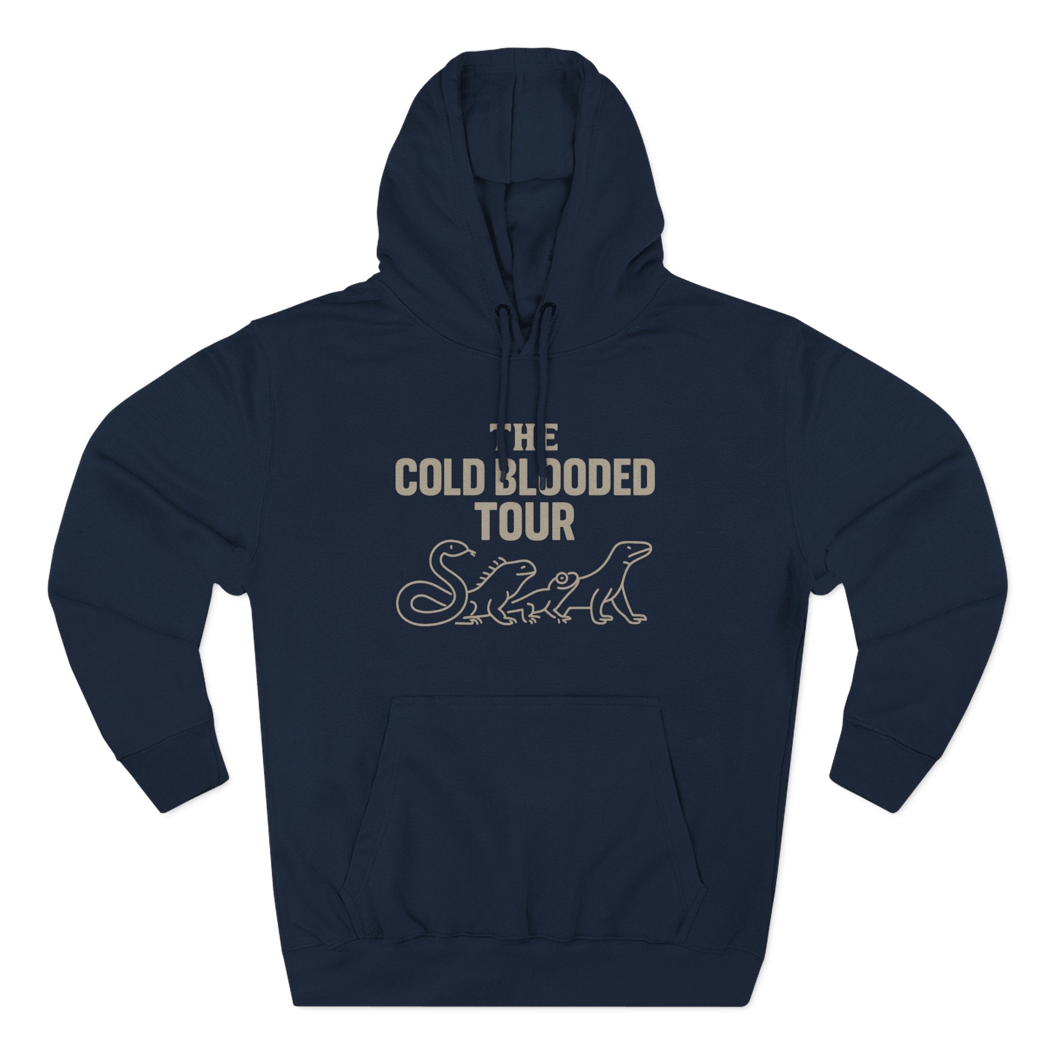 The Cold Blooded Tour Signature Fleece Hoodie - Snake, Iguana & Gecko Lovers Must-Have, Pet Parent Gift, Cozy Sweatshirt, Reptile Lover Wardrobe, Comfortable Hooded Sweatshirt