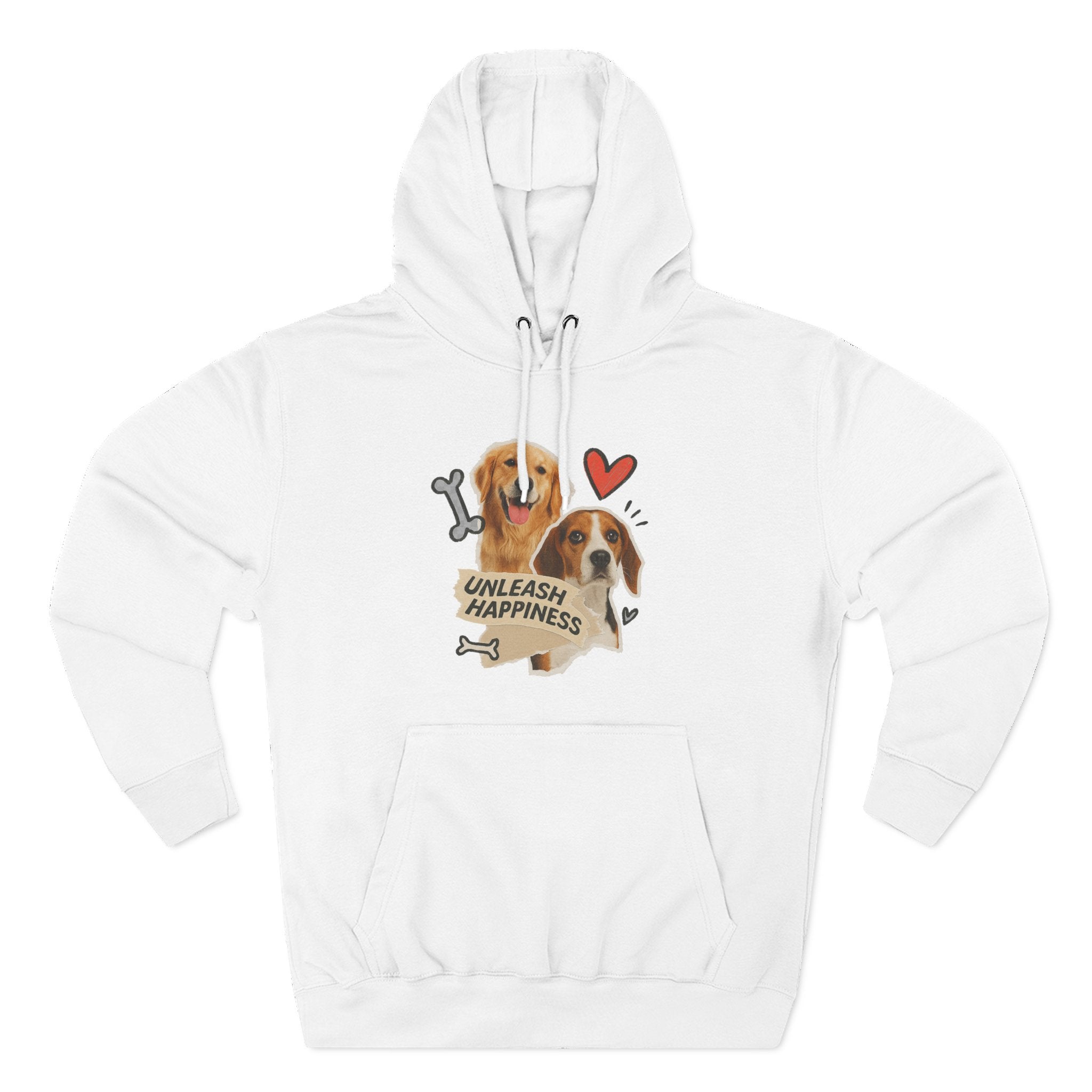 Dog Lover's Fleece Hoodie - Unleash Happiness, Pet Parent Gift, Cozy Dog Sweatshirt, Animal Lover Wardrobe, Comfortable Hooded Sweatshirt