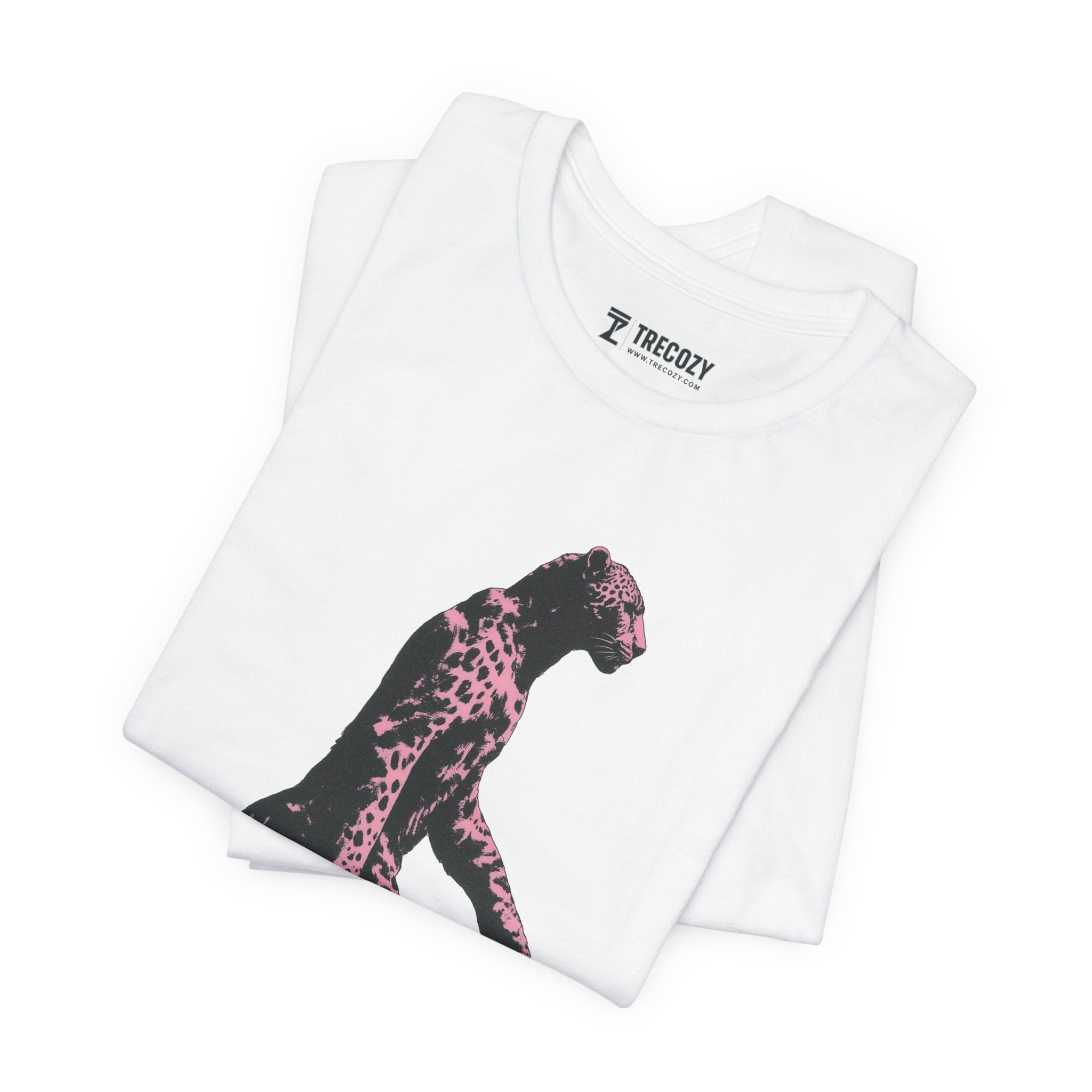 Pink Panthera Walk – Bold Leopard-Inspired T-Shirt, Fierce Urban Jungle Graphic Tee, Bold Animal Print Shirt