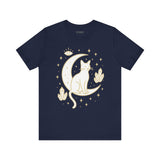 Cat with Crystals Tee, Cozy Cat Lover Shirt, Gift for Pet Owners, Trending Cute Animal Top, Cute Cat Tee