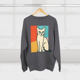 Modern Art Cat Unisex Crewneck Sweatshirt, Cat Lover Gift, Cozy Sweater for Pet Owners, Cute Animal Apparel, Perfect for Birthdays, Holidays