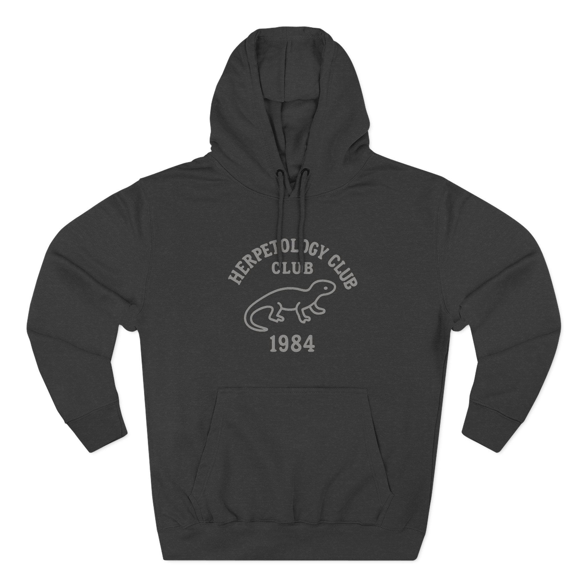 Herpetology Club Fleece Hoodie - Unleash Happiness, Pet Parent Gift, Cozy Sweatshirt, Reptile Lover Wardrobe, Comfortable Hooded Sweatshirt