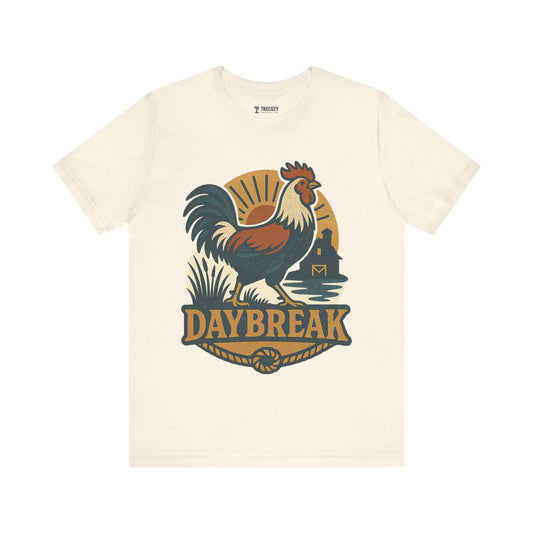 Daybreak Unisex Tee – Vintage Graphic Rooster T-Shirt for Outdoorsy Souls, Perfect Gift for Adventurers, Casual Wear, or Travel