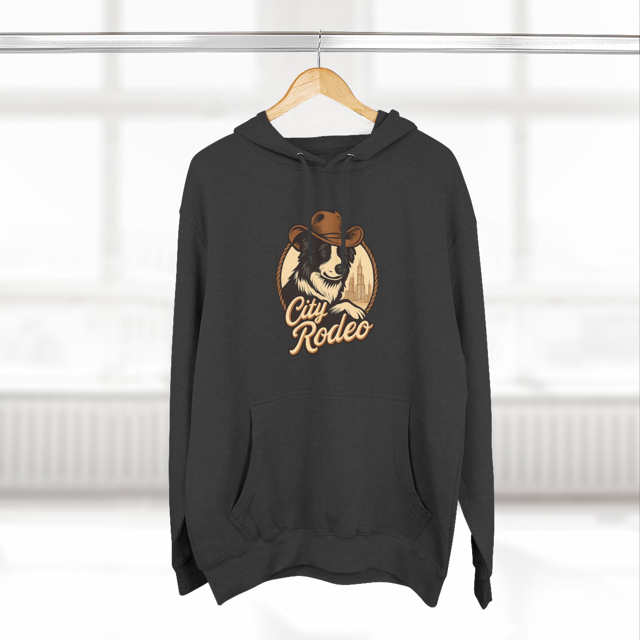 City Rodeo Fleece Hoodie, Cozy Sweatshirt, Relaxed Apparel, Gift for Friends, Casual Wear, Summer Vibes, Chill Hoodie