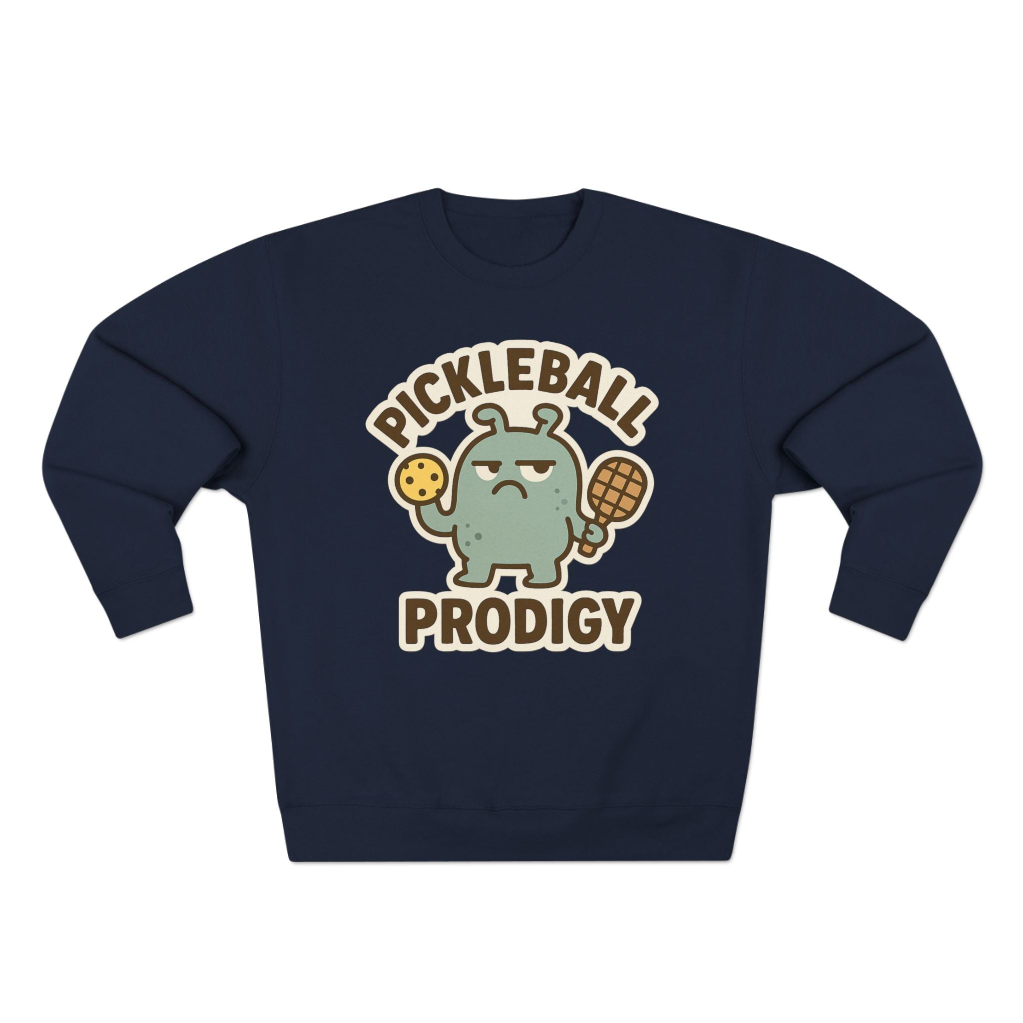 Pickleball Prodigy Unisex Crewneck Sweatshirt, Funny Pickleball Gift for Players, Sports Sweatshirt for Kids and Adults