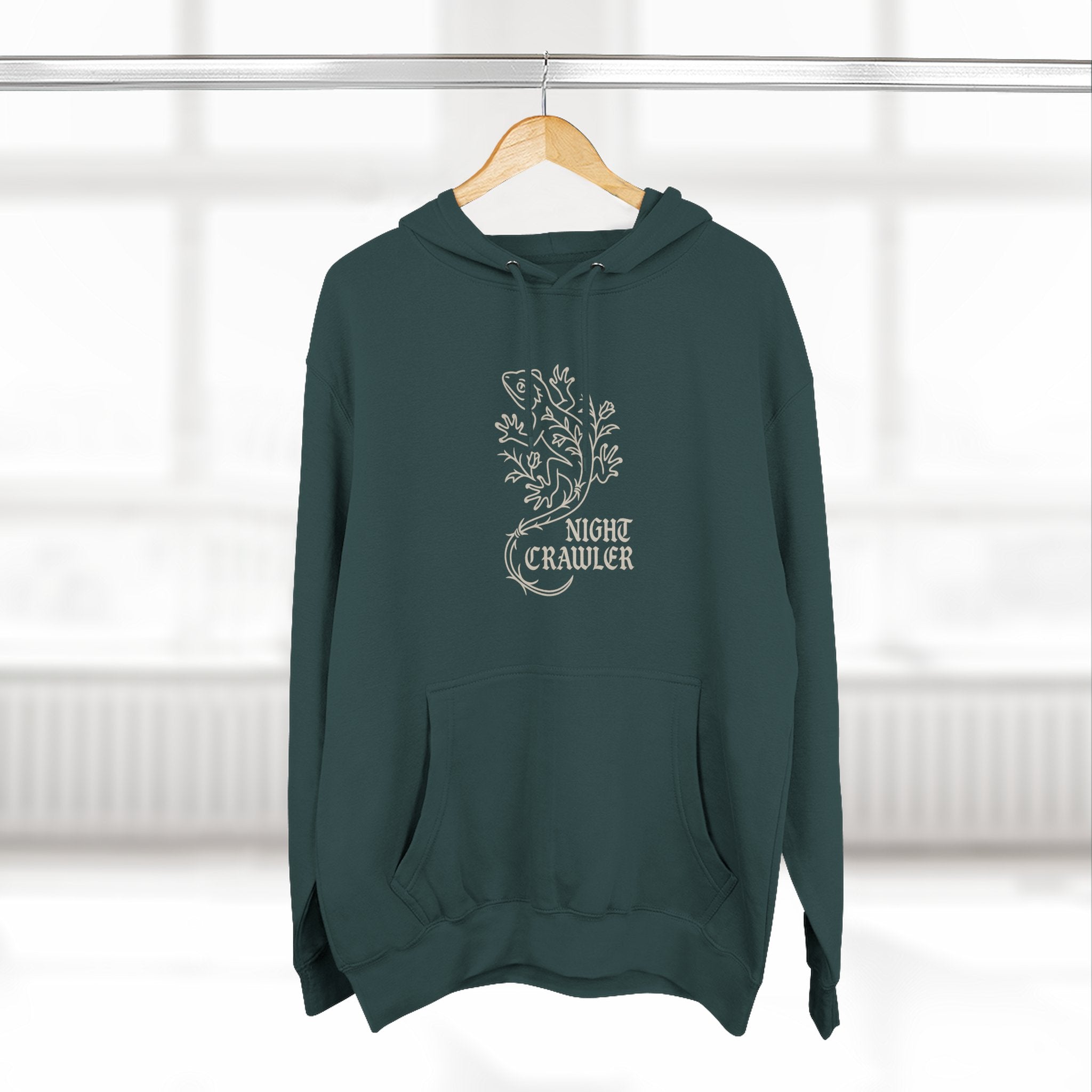 Night Crawler Fleece Hoodie - Unleash Happiness, Pet Parent Gift, Cozy Sweatshirt, Reptile Lover Wardrobe, Comfortable Hooded Sweatshirt