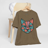 Colorblock Cat Tee, Cozy Cat Lover Shirt, Gift for Pet Owners, Cute Animal Top, Nature Inspired Fashion