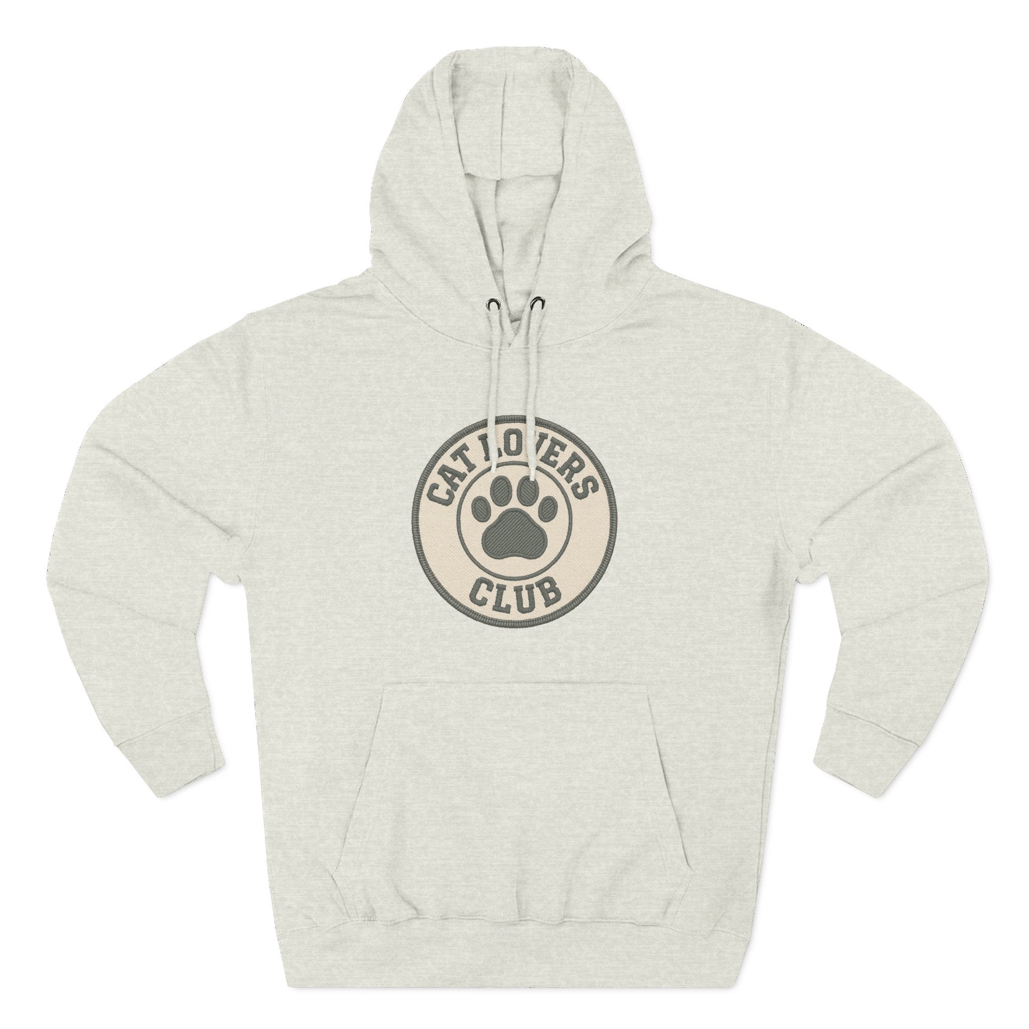 Cat Lovers Club Signature Fleece Hoodie with Back Print - Pet Parent Gift, Cozy Cat Hoodies, Animal Lover Wardrobe, Comfortable Hooded Sweatshirt Musthaves