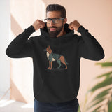 Geometric German Shepherd Signature Fleece Hoodie with Back Print - Pet Parent Gift, Cozy Dog Hoodies, Animal Lover Wardrobe, Comfortable Hooded Sweatshirt Musthaves